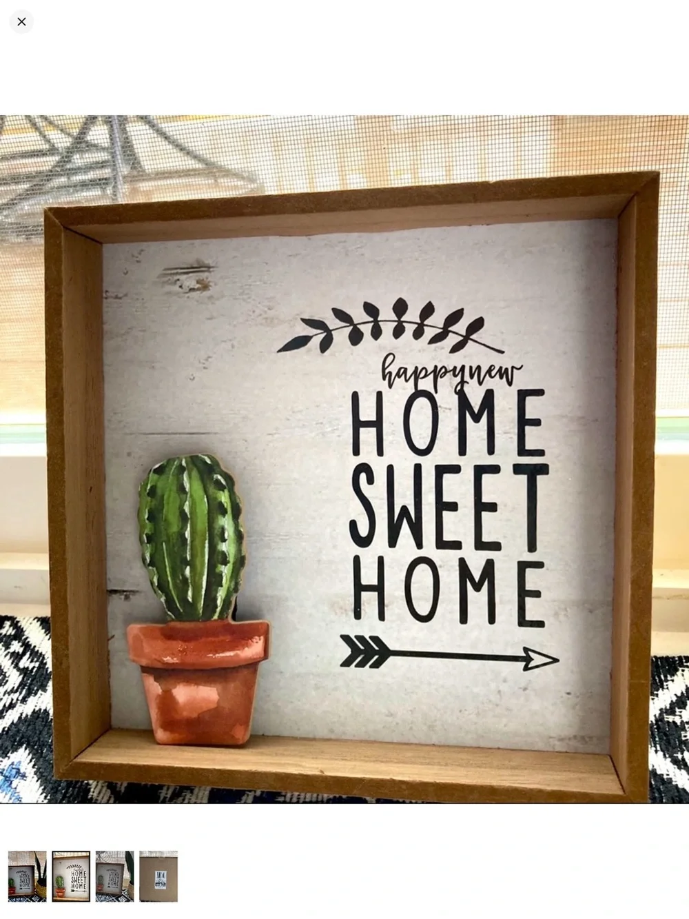 ✨ Home Sweet Home Cactus Framed Wall Decor - Green & Terracotta